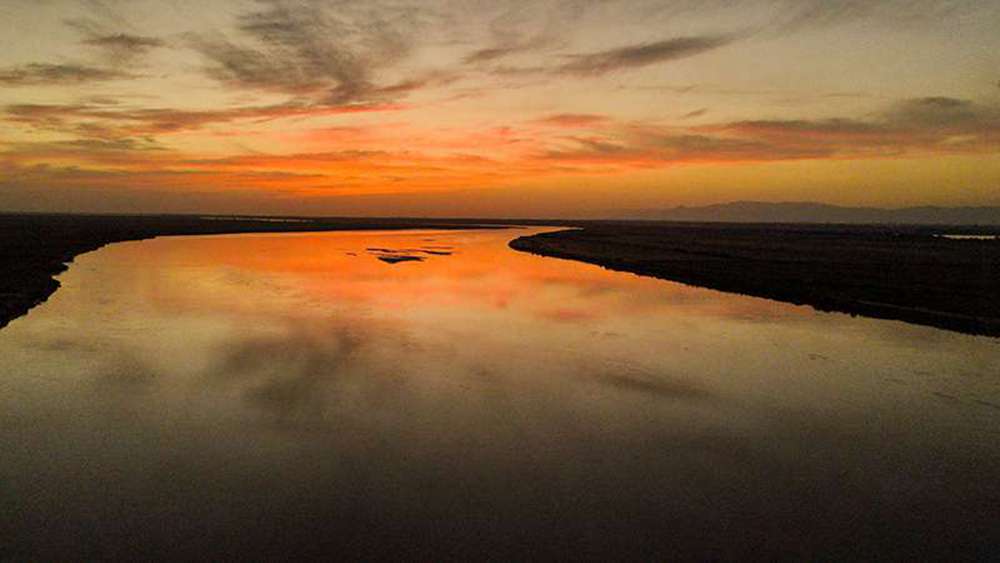 Mongolia interna: paesaggio autunnale del Fiume Giallo