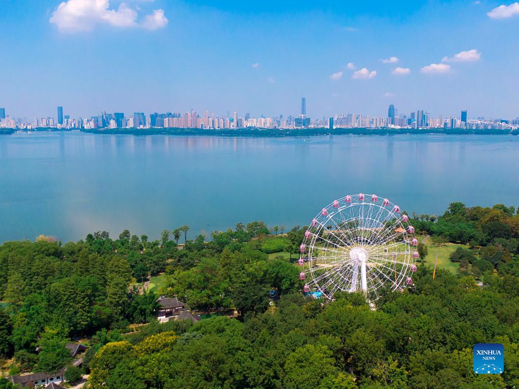 Vista aerea della città di Wuhan