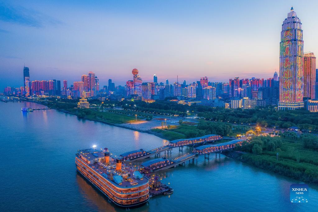 Vista aerea della città di Wuhan