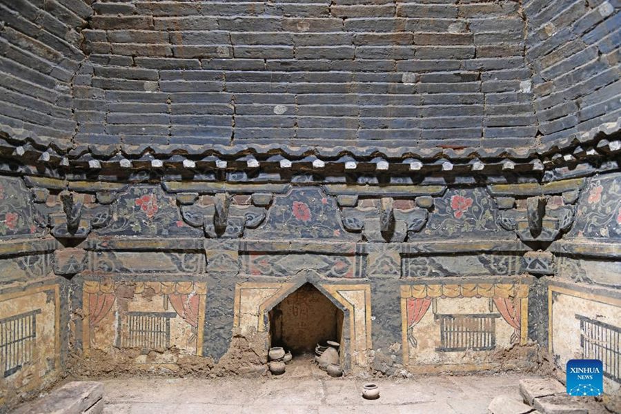 Le pitture murali delle tombe nel distretto di Luzhou, nella città di Changzhi. (Foto/ Istituto di Archeologia dello Shanxi)