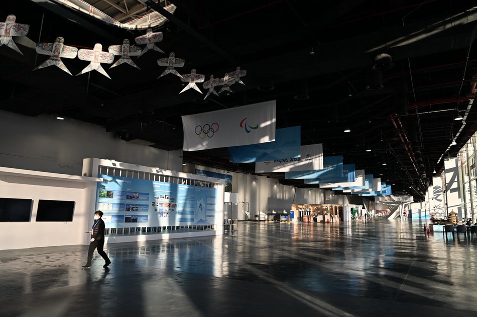 All'interno del Main Media Centre dei Giochi Olimpici Invernali di Beijing