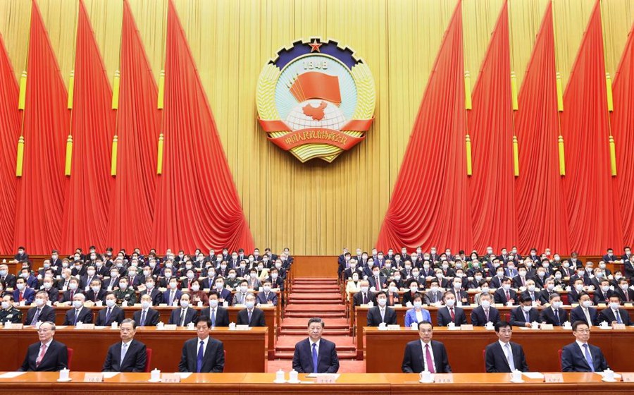 La riunione di chiusura della quinta sessione del 13° Comitato Nazionale della Conferenza Consultiva Politica del Popolo Cinese (CCPPC) si tiene presso la Grande Sala del Popolo di Beijing, capitale della Cina. (10 marzo 2022 - Xinhua/Ju Peng)