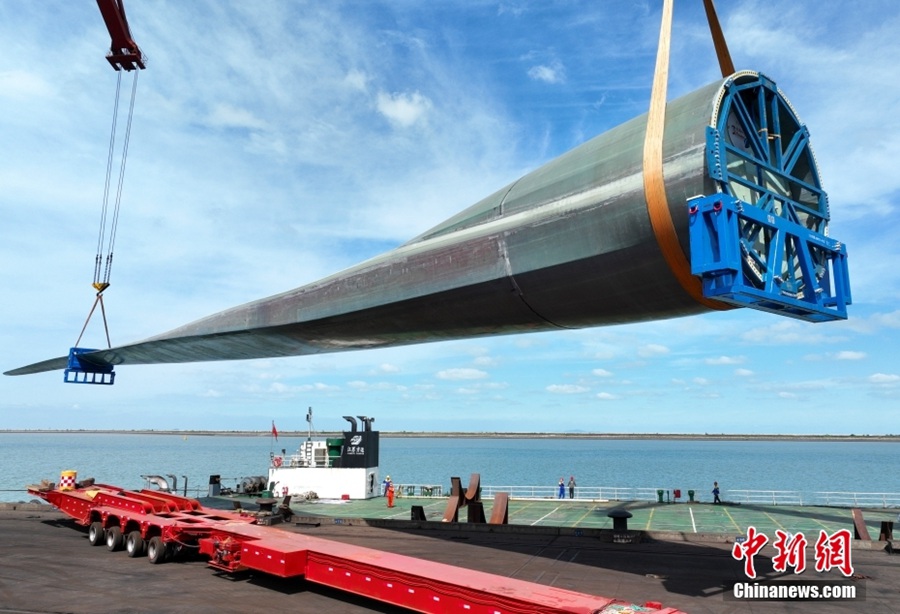 Jiangsu: 123 metri! Pronta per la spedizione la pala eolica più lunga del mondo