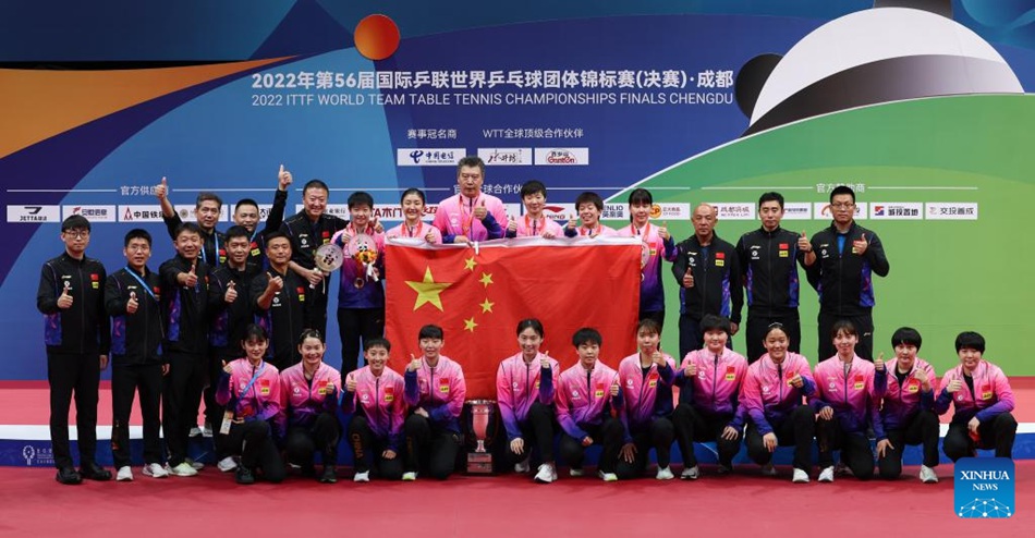 La Cina rivendica il 5° titolo femminile consecutivo ai mondiali a squadre di ping pong