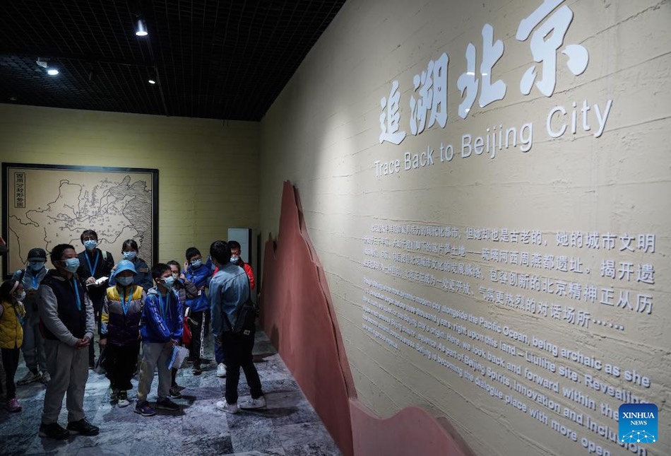 Famiglie partecipano al tour durante la stagione archeologica pubblica di Beijing