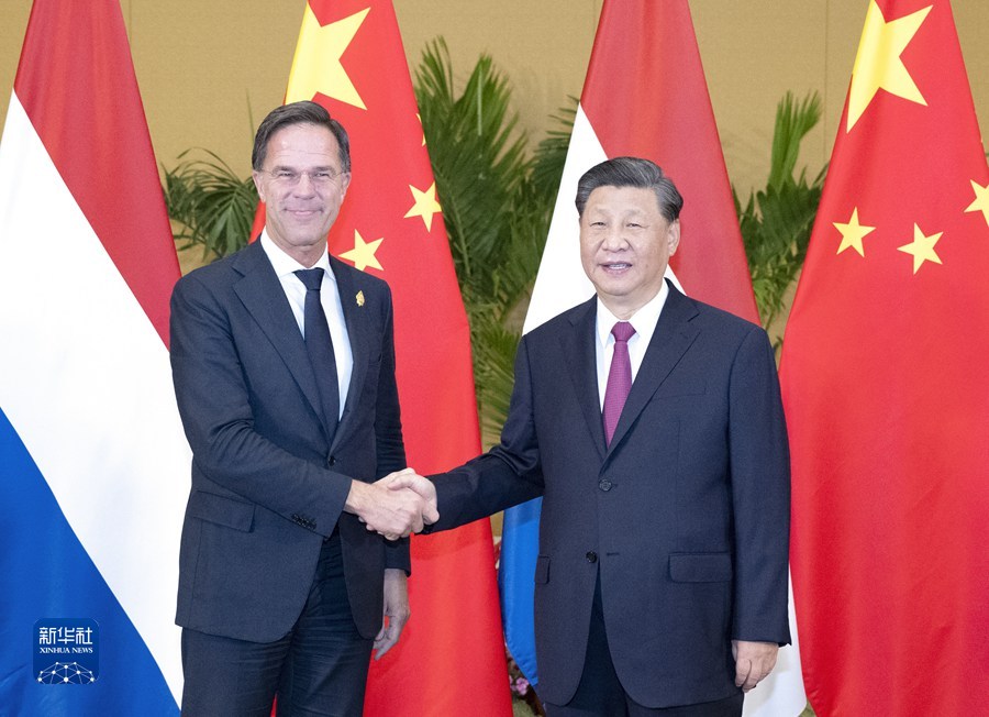 Incontro tra Xi Jinping e il primo ministro olandese Mark Rutte