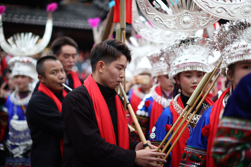 Guizhou Leishan: danza del Lusheng per celebrare la festa Guzang