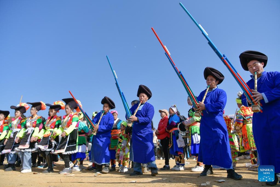 Guizhou: festa tradizionale celebrata dall'etnia Miao per accogliere il nuovo anno