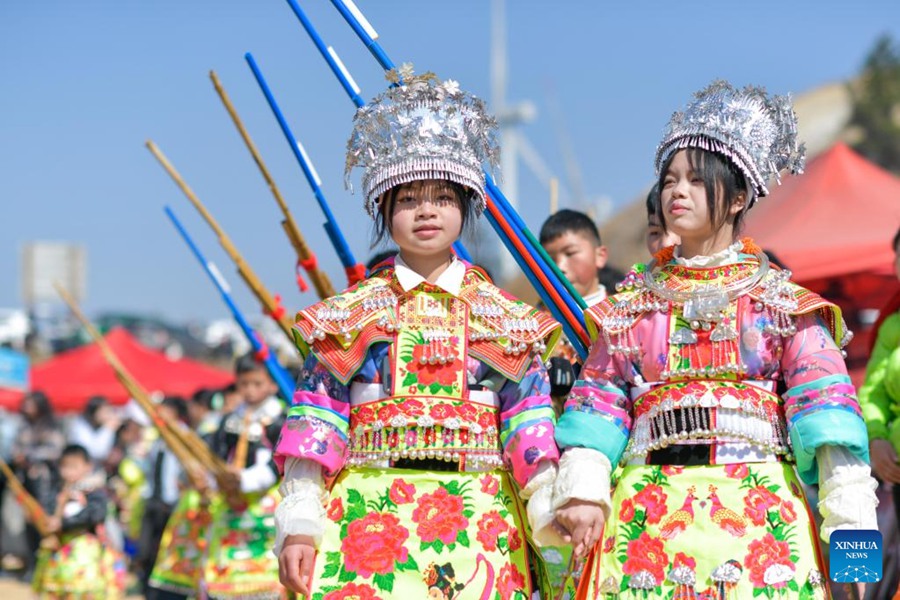 Guizhou: festa tradizionale celebrata dall'etnia Miao per accogliere il nuovo anno