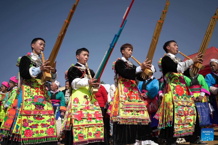 Guizhou: festa tradizionale celebrata dall'etnia Miao per accogliere il nuovo anno