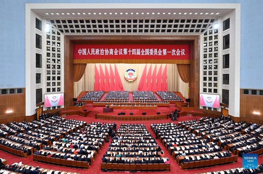 Riunione di apertura della prima sessione del 14° Comitato Nazionale della Conferenza Consultiva Politica del Popolo Cinese (CCPPC) presso la Grande Sala del Popolo a Beijing. (4 marzo 2023 - Xinhua/Yao Dawei)
