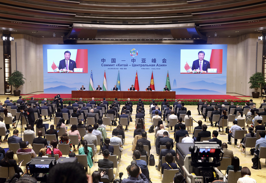 Xi'an: Xi Jinping e i capi di Stato dei cinque Paesi dell'Asia Centrale incontrano insieme la stampa