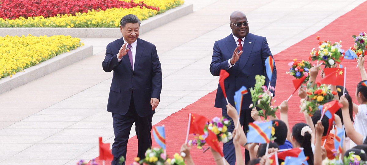 Xi Jinping in colloquio con il presidente del Congo-Kinshasa Félix Tshisekedi