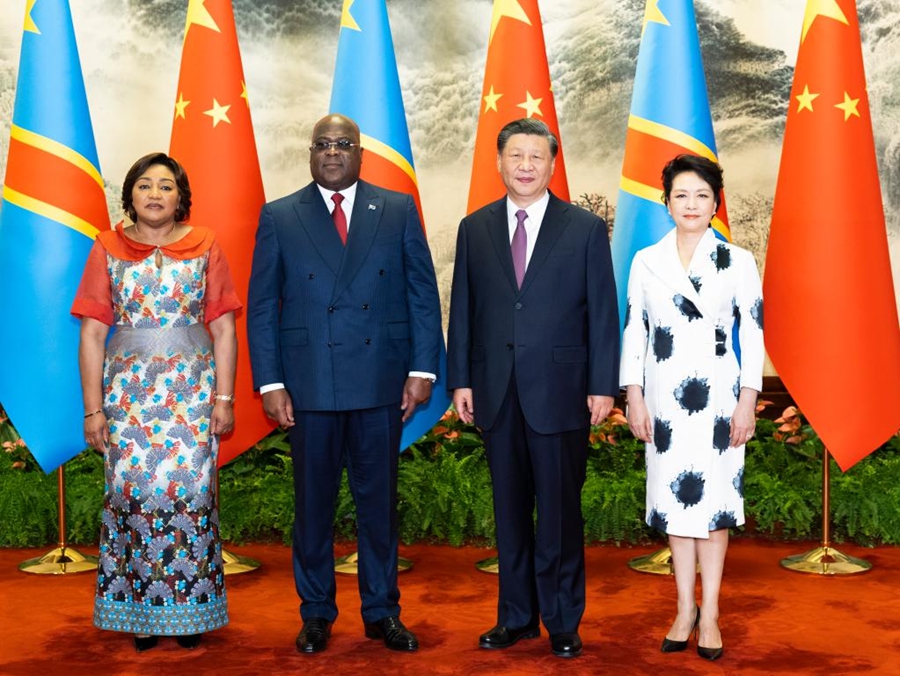 Xi Jinping in colloquio con il presidente del Congo-Kinshasa Félix Tshisekedi