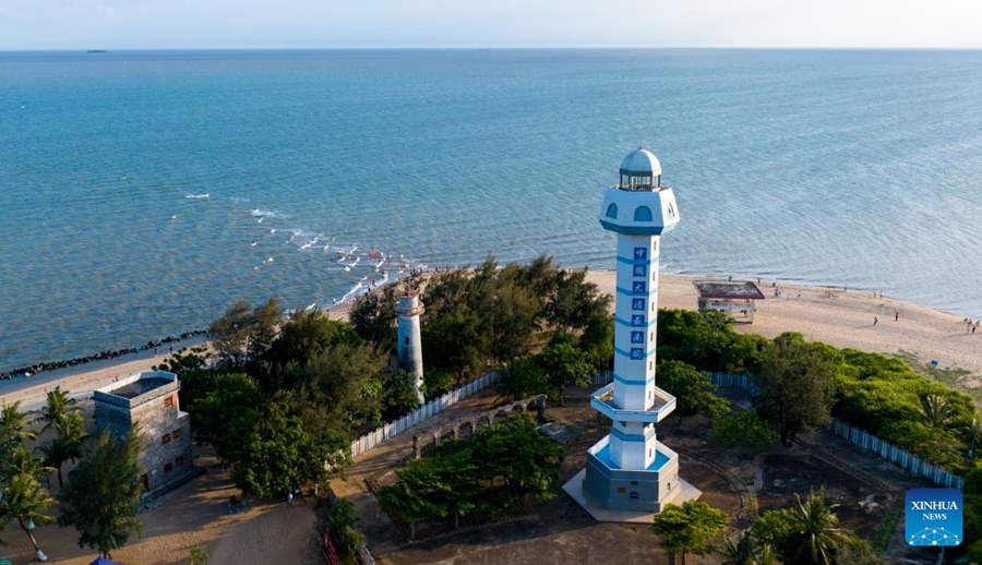 Vista aerea della città di Zhanjiang nel Guangdong