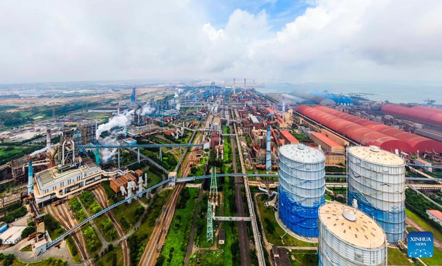 Vista aerea della città di Zhanjiang nel Guangdong