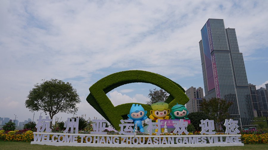 Porte aperte per i media nel villaggio dei Giochi Asiatici di Hangzhou