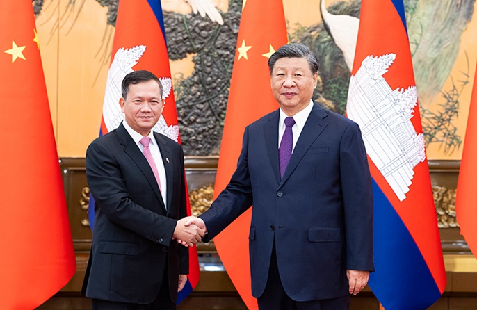 Incontro tra Xi Jinping e il primo ministro cambogiano Hun Manet