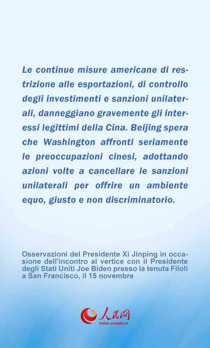 Cina-USA: punti salienti delle osservazioni di Xi Jinping durante l'incontro con Joe Biden a San Francisco