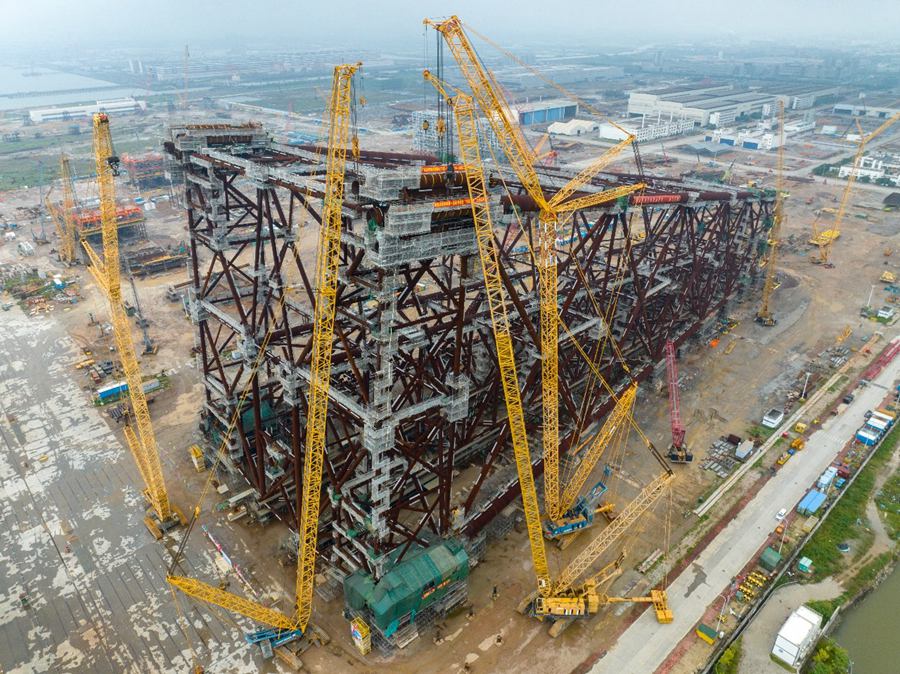 Completata costruzione struttura portante della piattaforma petrolio e gas 