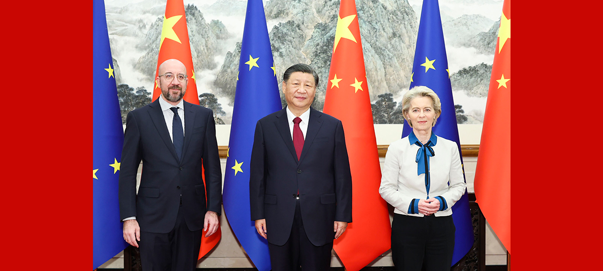 Xi Jinping incontra Charles Michel e Ursula von der Leyen