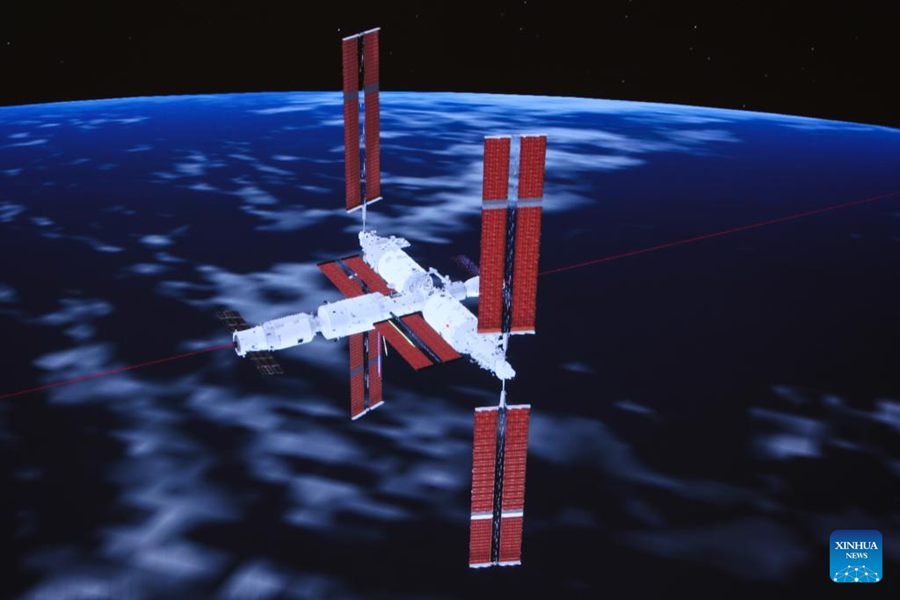 Navicella cargo cinese Tianzhou-7 attracca alla combinazione della stazione spaziale