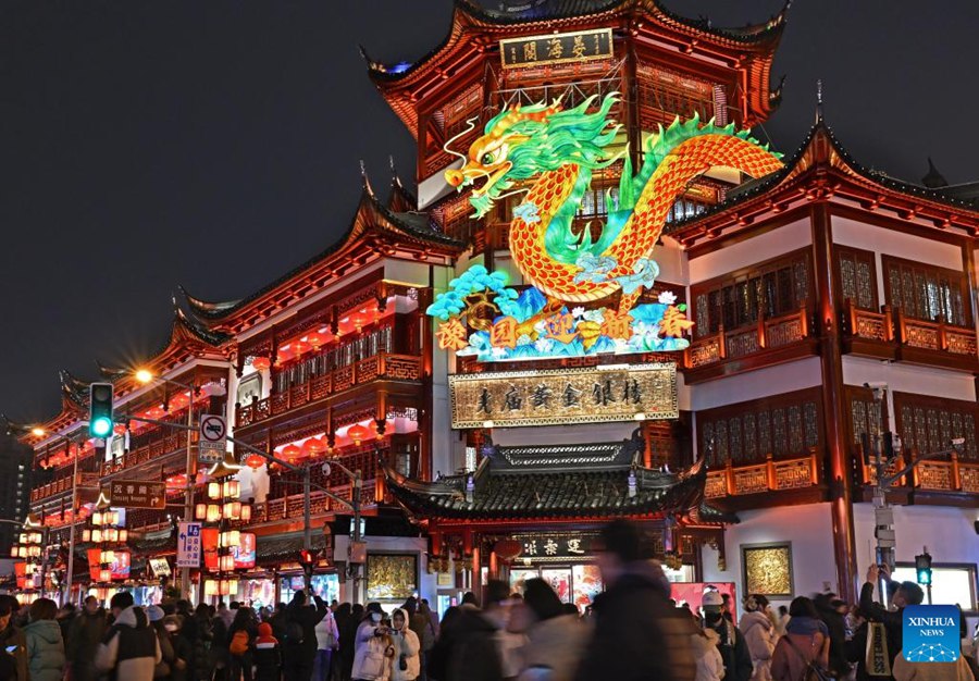 La Fiera delle lanterne del Giardino Yuyuan a Shanghai, nella Cina orientale. (21 gennaio 2024 - Xinhua/Liu Ying)
