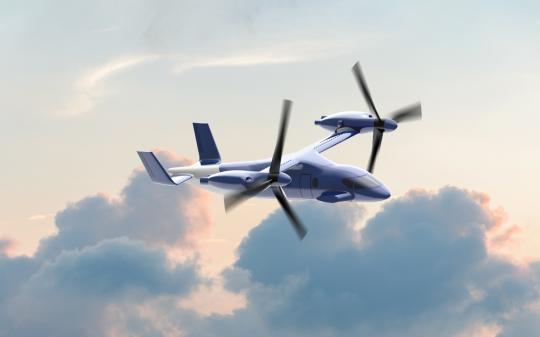 Concept design di un APR a rotore inclinabile in fase di produzione di prova presentato da United Aircraft al Singapore Airshow.