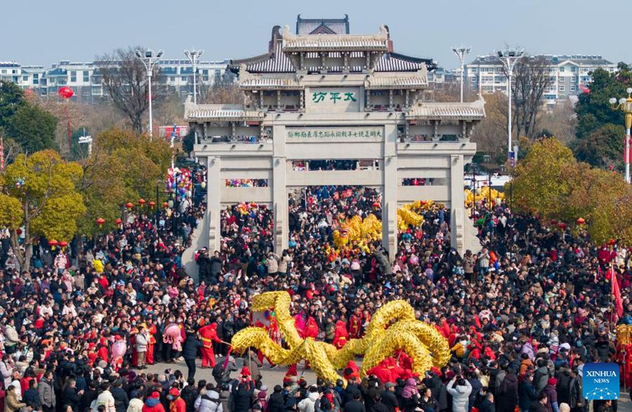 Un'attività folcloristica annuale svolta nell'Anhui