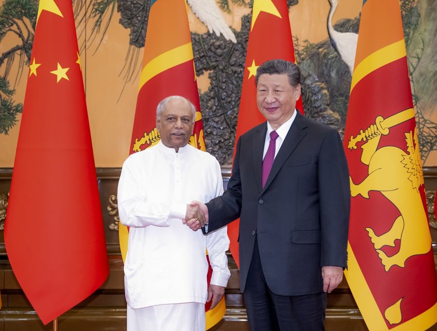 Xi Jinping incontra il premier dello Sri Lanka Dinesh Gunawardena