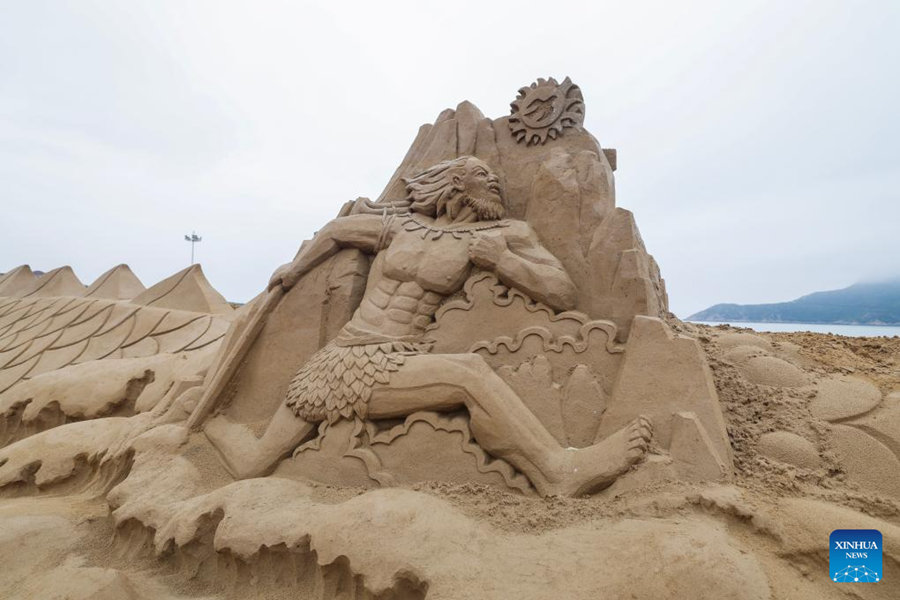 Il 25° Festival internazionale delle sculture di sabbia di Zhoushan si tiene nello Zhejiang