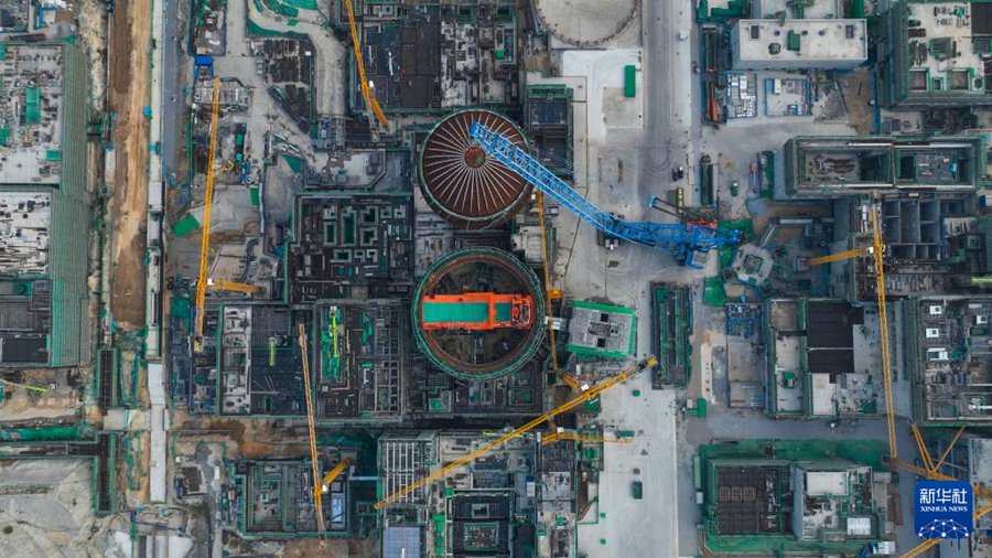 Installata cupola dell'unità 4 della centrale nucleare di Xudapu