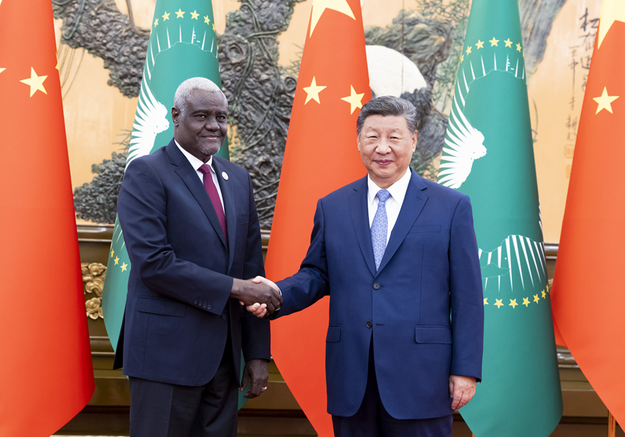 Incontro tra Xi Jinping e il Presidente della Commissione dell'Unione Africana, Moussa Faki