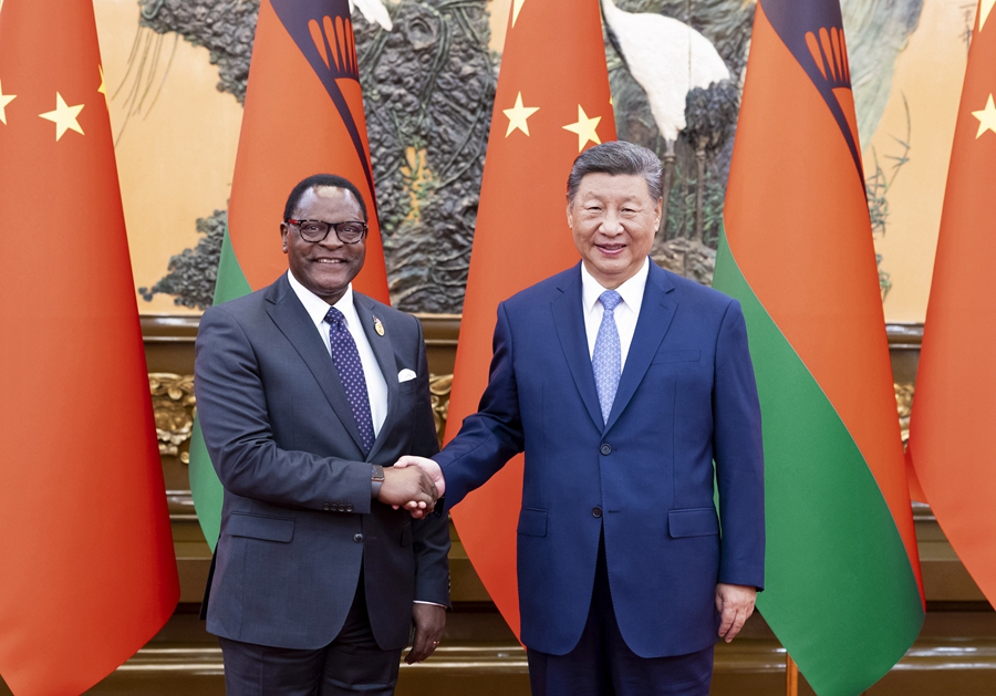 Incontro tra Xi Jinping e il Presidente del Malawi, Lazarus Mccarthy Chakwera