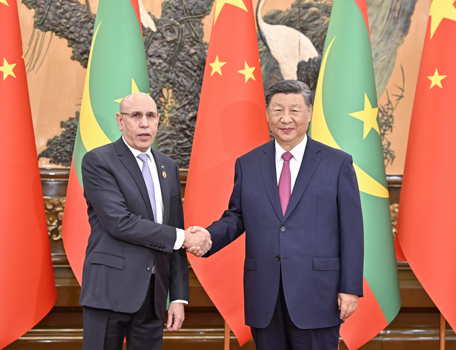 Incontro tra Xi Jinping e il Presidente della Mauritania, Mohamed Ould Cheikh El Ghazouani