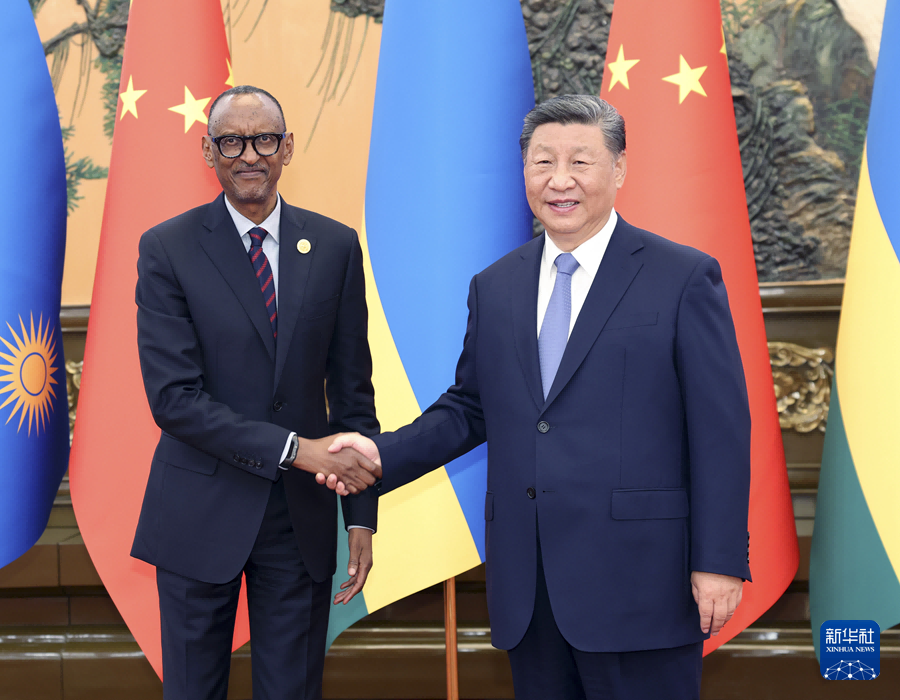 Incontro tra Xi Jinping e il Presidente ruandese, Paul Kagame
