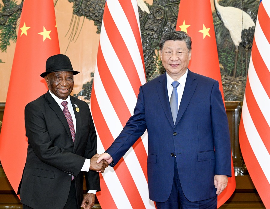 Incontro tra Xi Jinping e il Presidente della Liberia, Joseph Nyumah Boakai