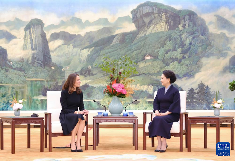 Incontro tra Peng Liyuan e Suzanne Innes-Stubb
