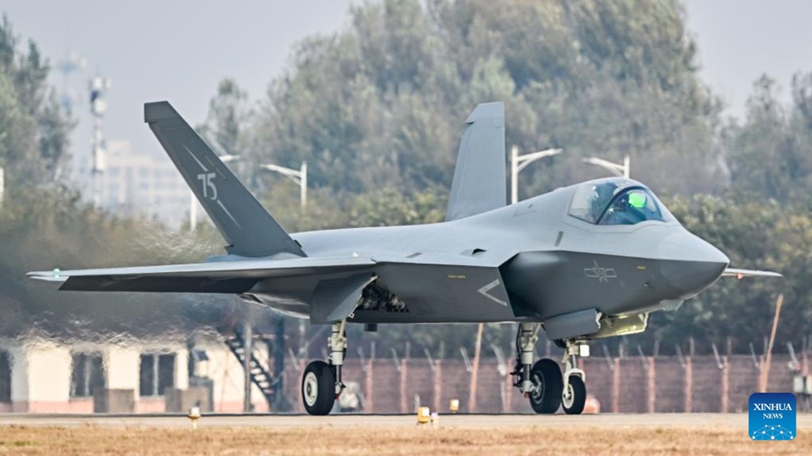 Aereo da caccia J-35A. (Xinhua/Chen Yang)