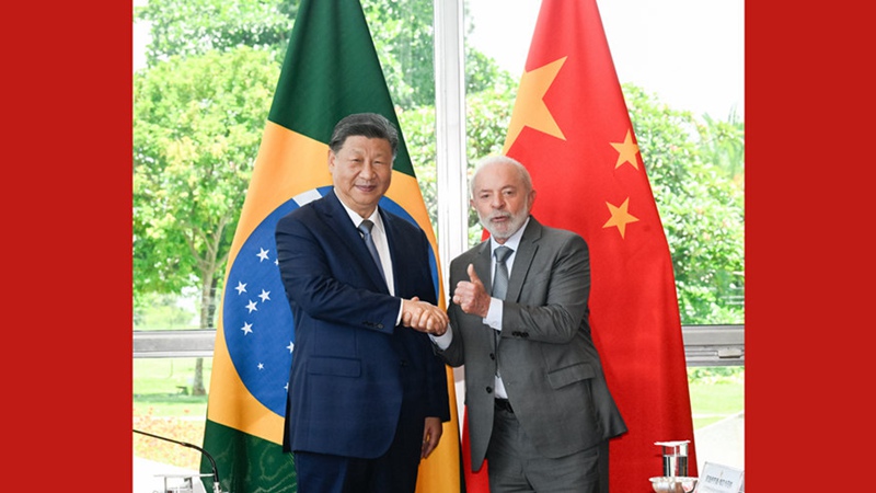Xi Jinping incontra il Presidente brasiliano Luiz Inácio Lula da Silva