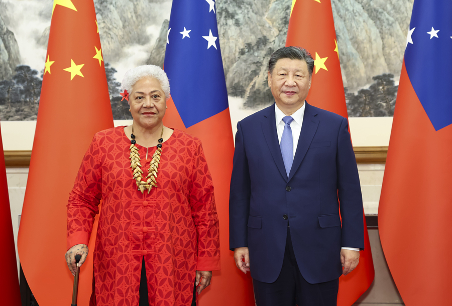 Xi Jinping incontra Fiame Naomi Mata'afa