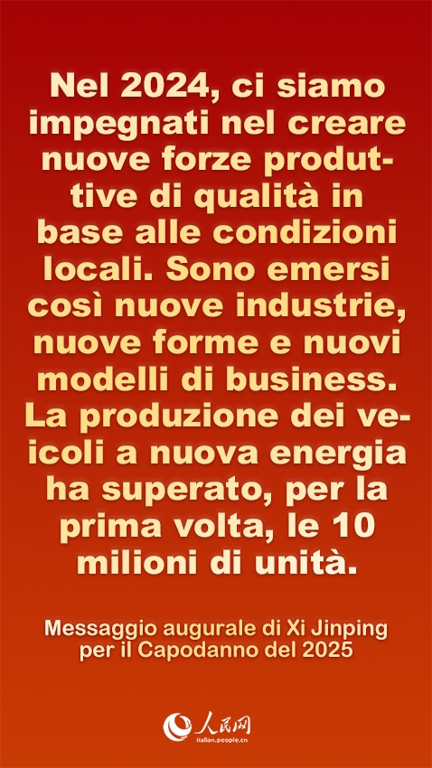 Poster: messaggio augurale di Xi Jinping per il Capodanno del 2025