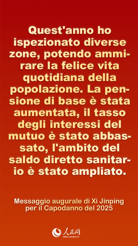 Poster: messaggio augurale di Xi Jinping per il Capodanno del 2025