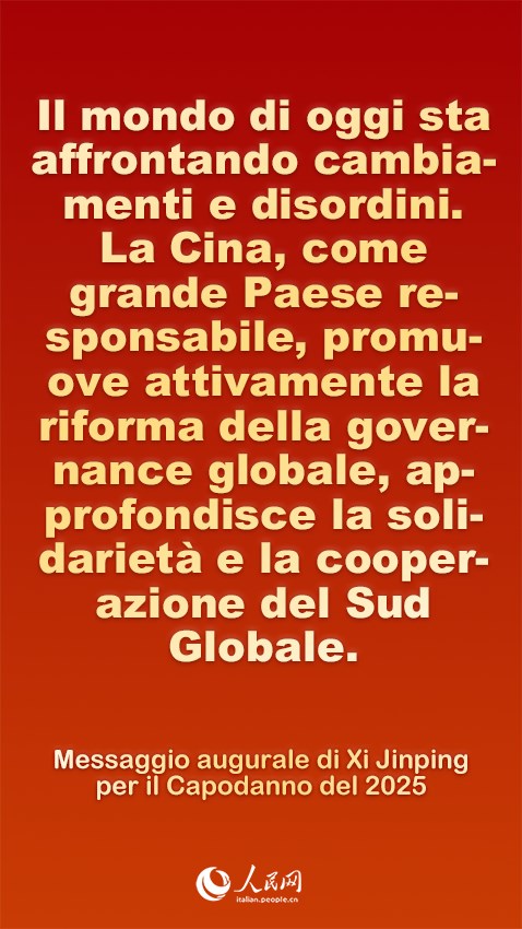 Poster: messaggio augurale di Xi Jinping per il Capodanno del 2025