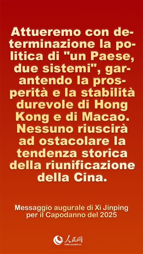 Poster: messaggio augurale di Xi Jinping per il Capodanno del 2025