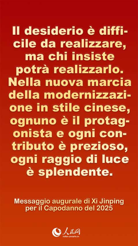 Poster: messaggio augurale di Xi Jinping per il Capodanno del 2025