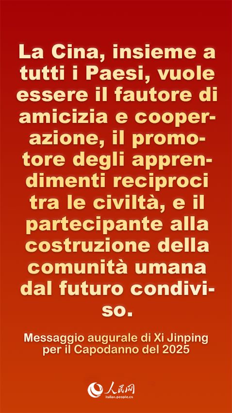 Poster: messaggio augurale di Xi Jinping per il Capodanno del 2025