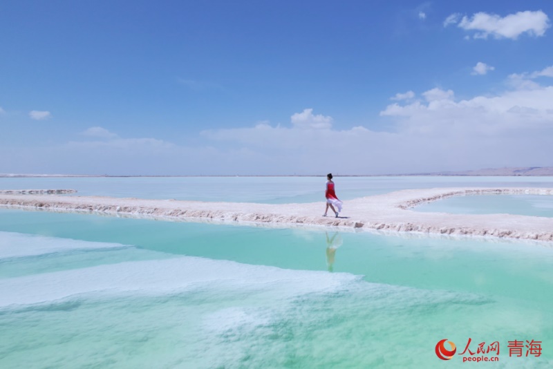 Qinghai, paesaggio mozzafiato del Lago Feicui a Mangya