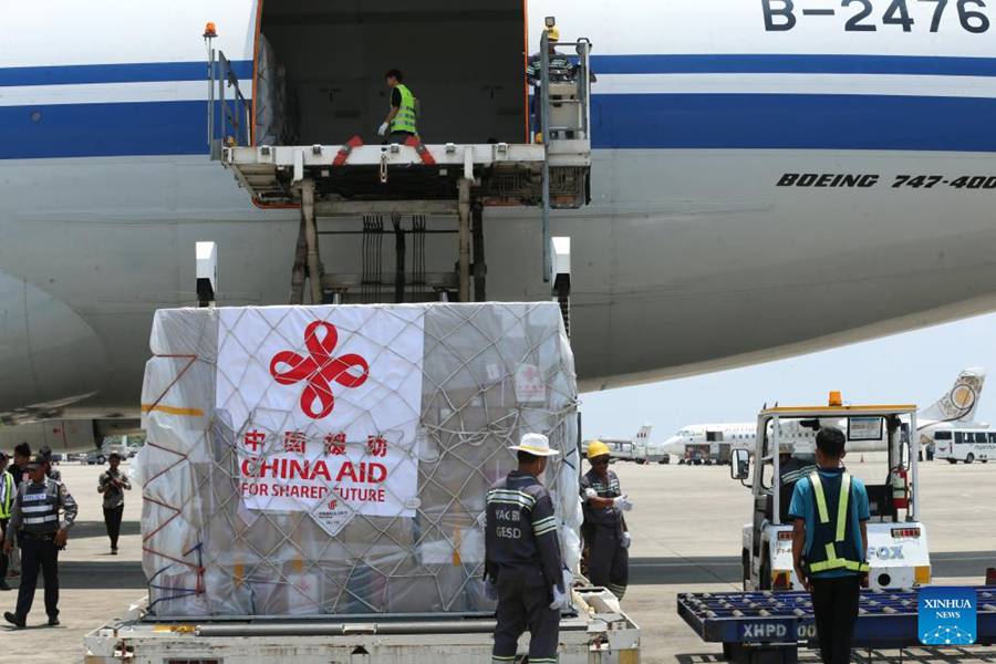Settimo lotto di aiuti umanitari d'emergenza del governo cinese arriva in Myanmar