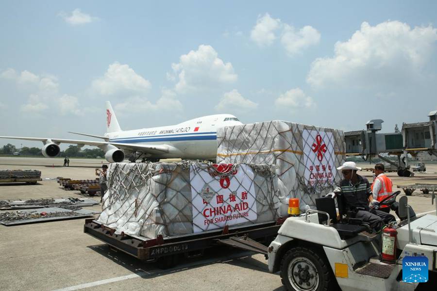 Settimo lotto di aiuti umanitari d'emergenza del governo cinese arriva in Myanmar